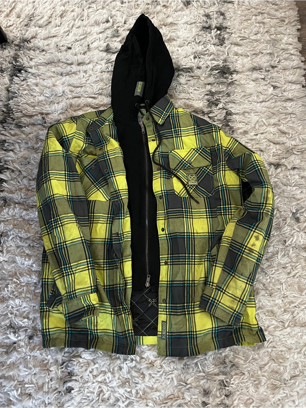 DIXXON Yellow & Black Plaid Lightweight Jobsite jacket